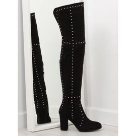 Fekete comb magas sarkú cipő NC221 fekete Fekete comb magas sarkú cipő NC221 fekete