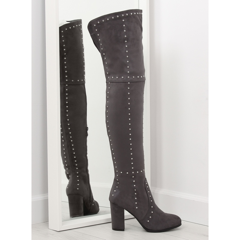 Szürke Szürke comb magas sarkú cipő NC221 szürke