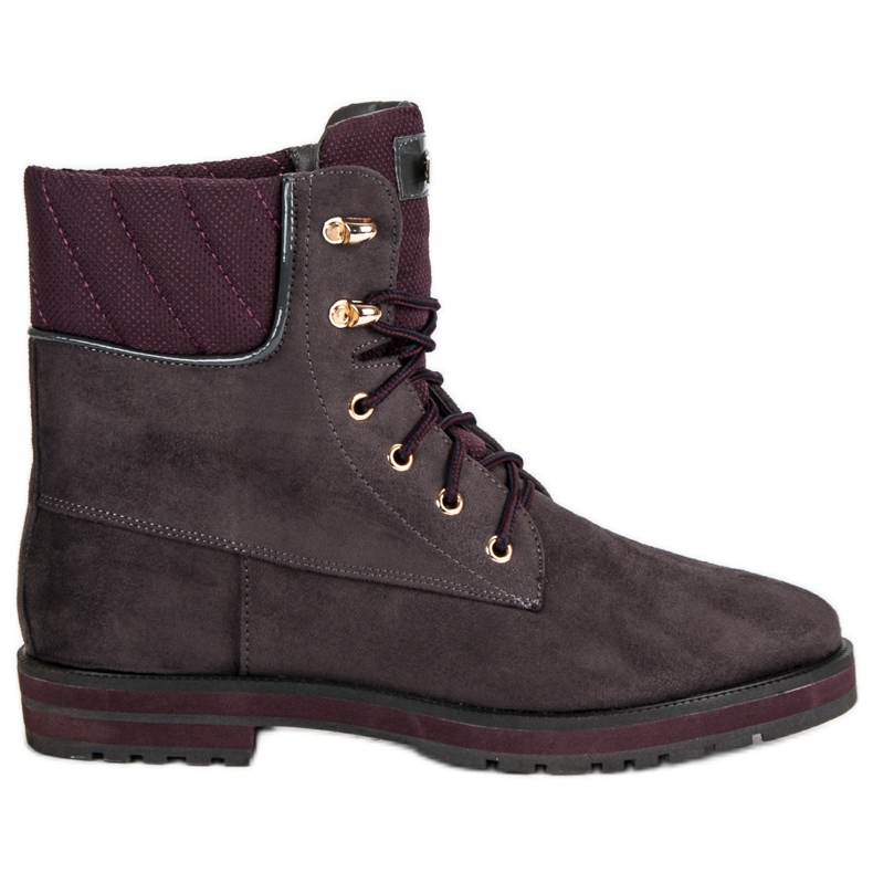 Lucky Shoes Szürke velúr munkások