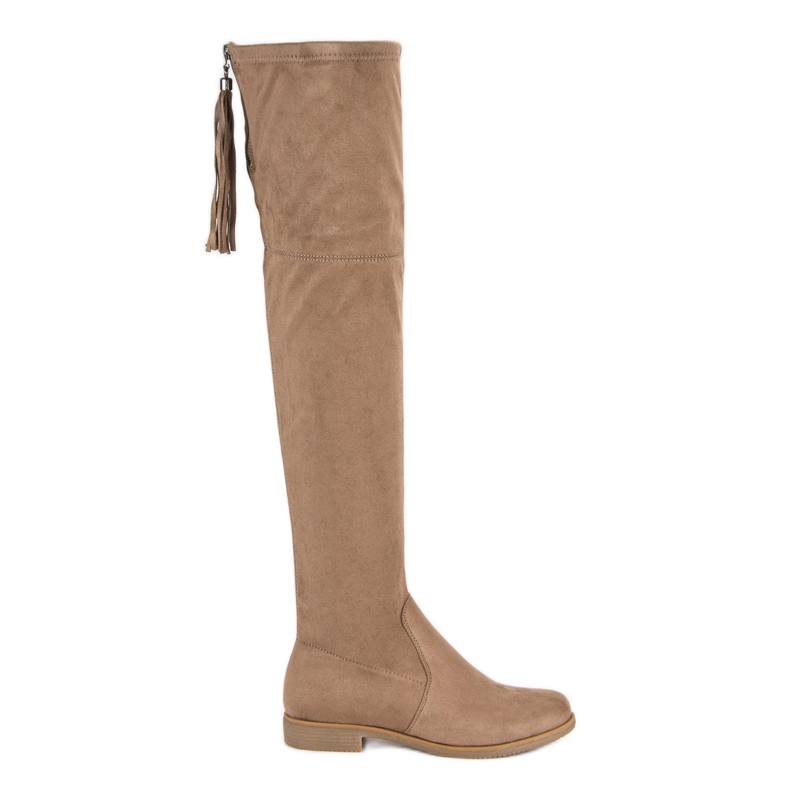 Super Me Velúr combcsizma barna