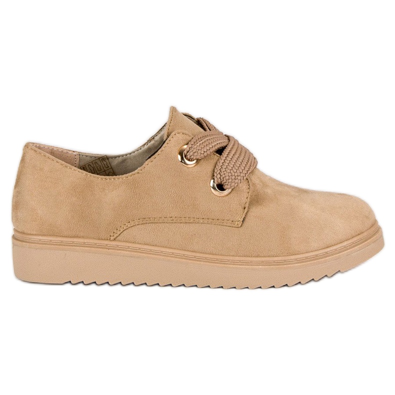 Velúr fűzős cipők barna