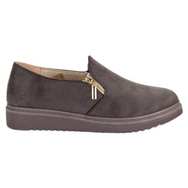 Velúr cipők szürke