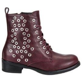 Fűzött bordó munkások piros