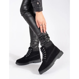 Original Walkman Shoes Fekete bőr csizma