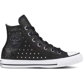 Converse Chuck Taylor All Star bőr fekete fekete ezüst