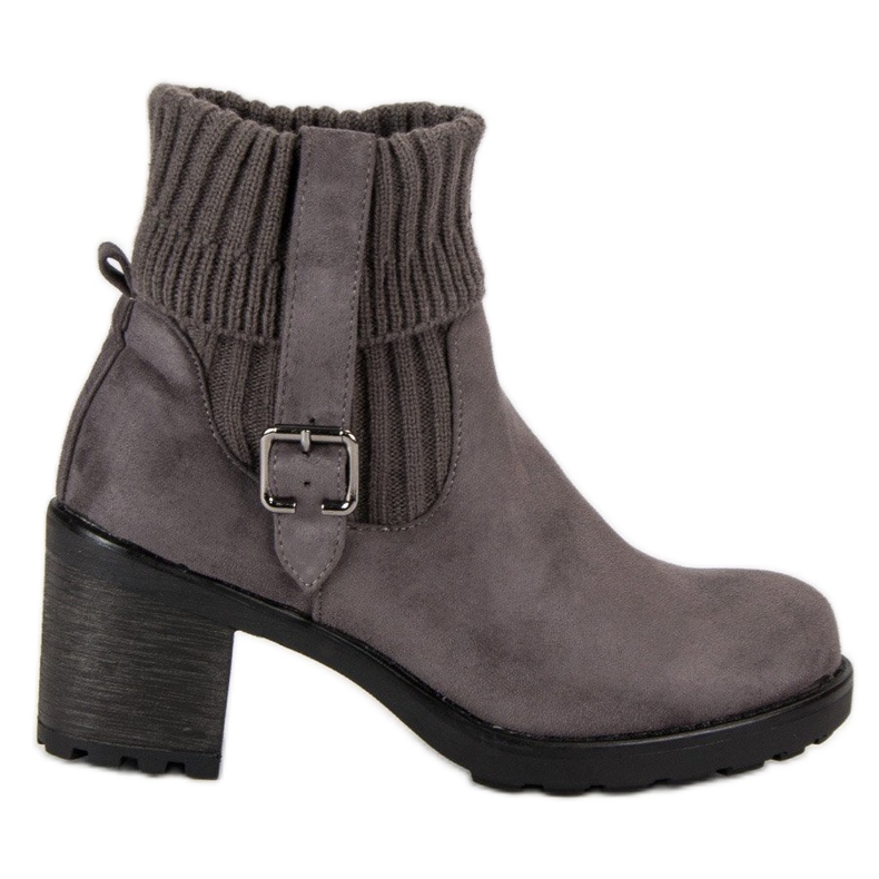 Seastar Velúr magas sarkú csizma szürke