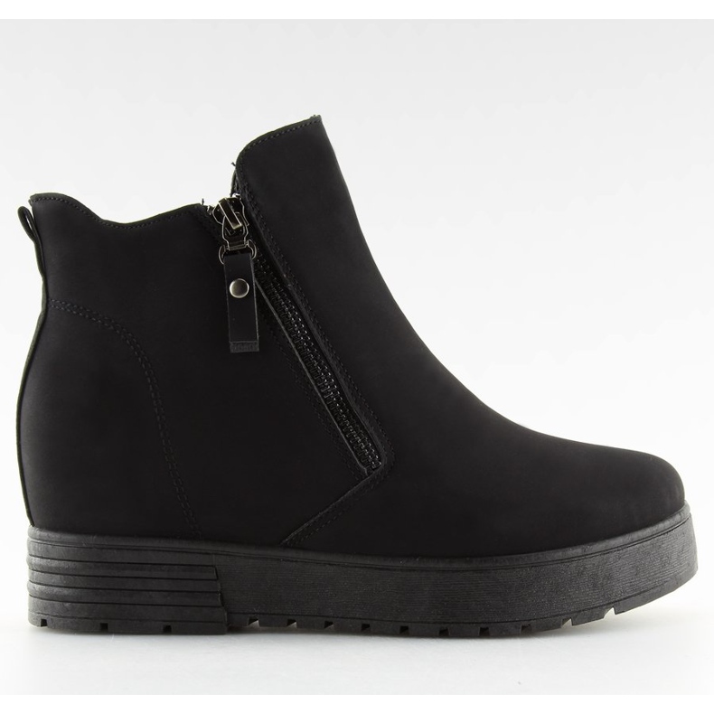 Csizma egy rejtett ék fekete SJ657 fekete