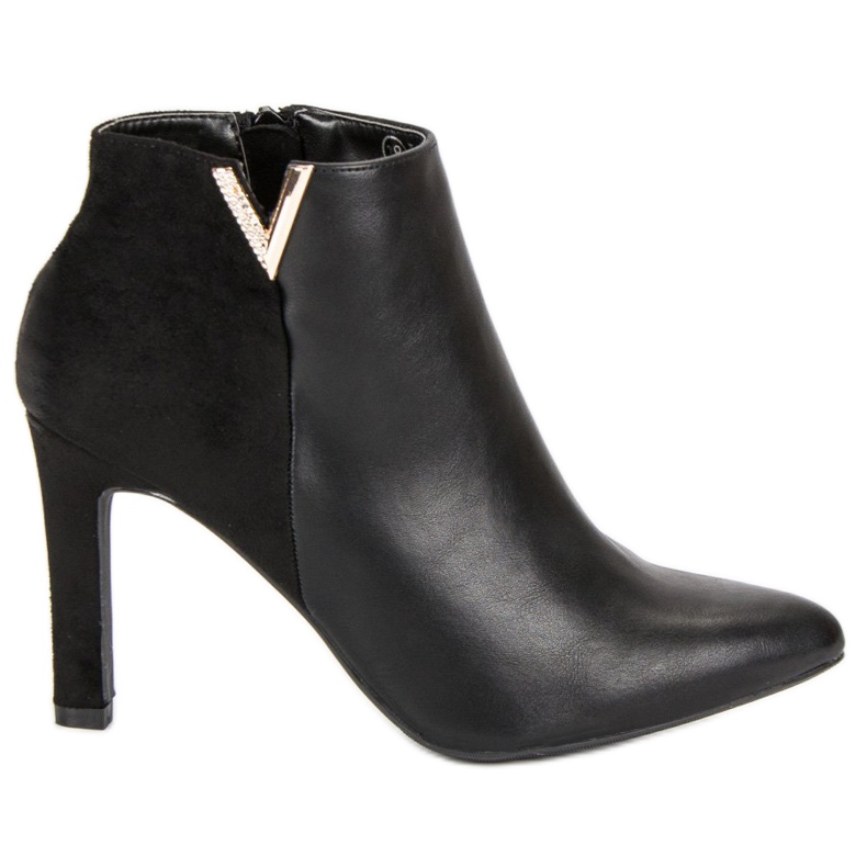 Fekete vinceza magas sarkú bokacsizma