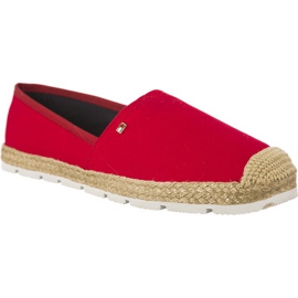 Tommy Hilfiger Lapos pamut espadrillák 611 piros Tommy Hilfiger Lapos pamut espadrillák 611 piros