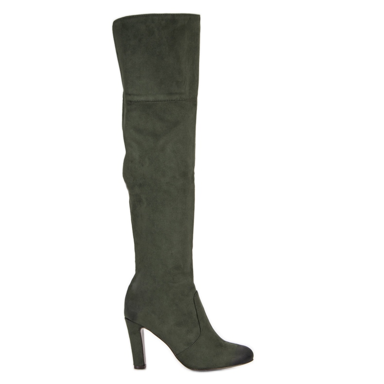 VINCEZA magas sarkú csizma zöld