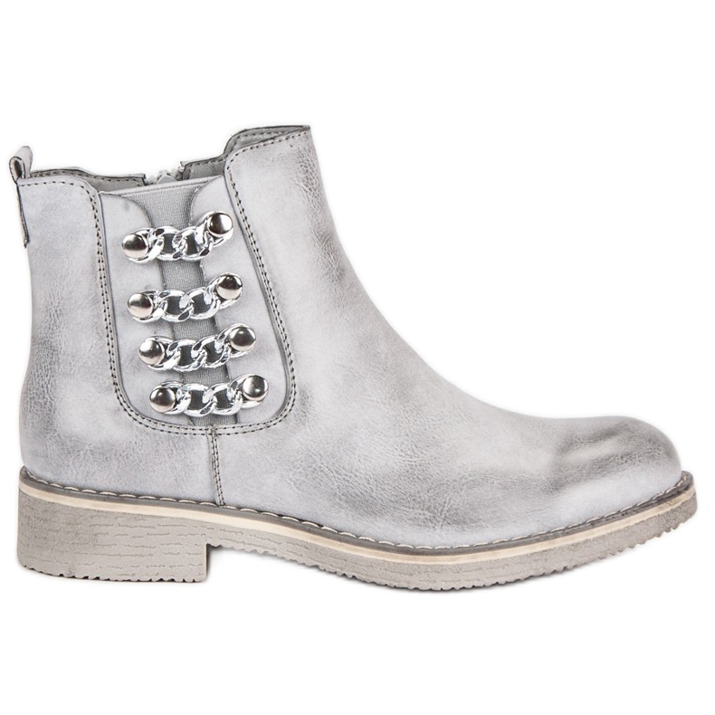 Forever Folie Szürke lapos sarkú bokacsizma