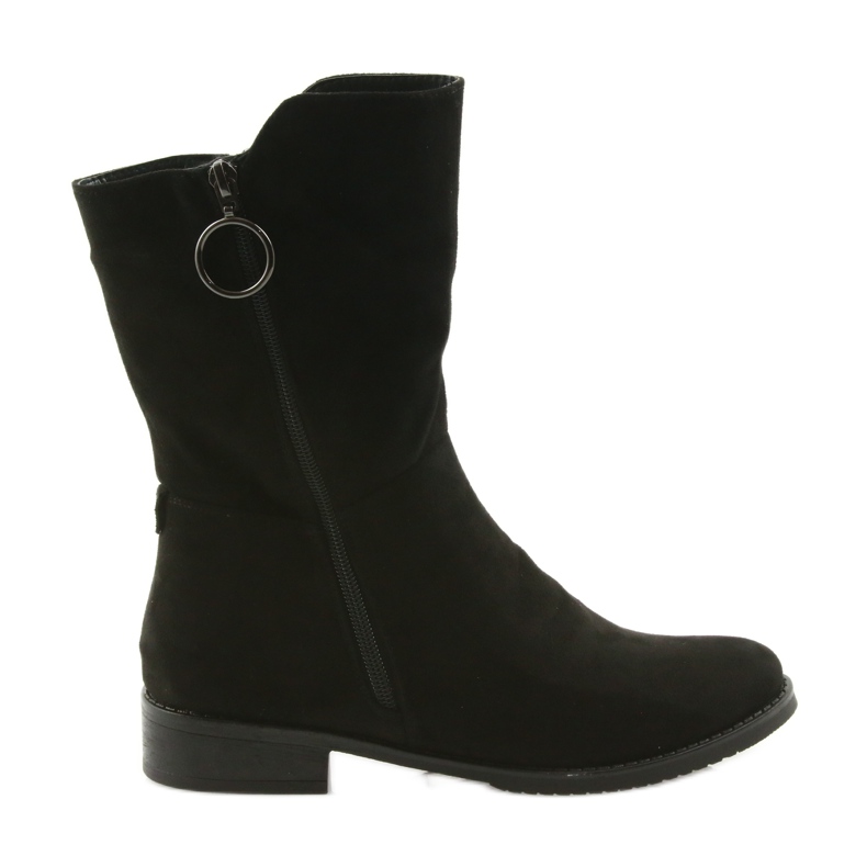 M.Daszyński Fekete velúr csizma SA130