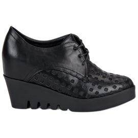 J. Star Áttört cipő ék fekete