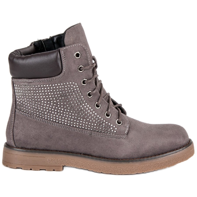 Bestelle Suede Trappers On A Slider szürke