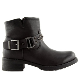 Fekete csizma csapokkal fekete 810-PA Black