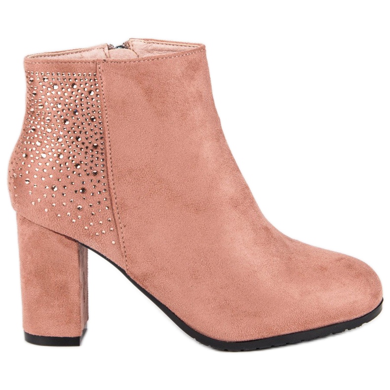 Velúr bokacsizma a postán rózsaszín