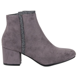 Comer Szürke magas sarkú csizma