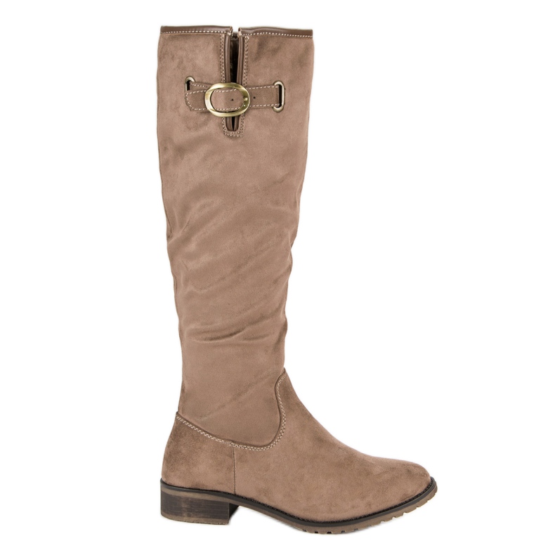 Super Me Klasszikus velúr csizma barna