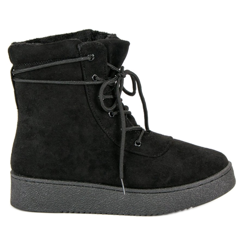 Anesia Paris Fűzős csizma az emelvényen fekete