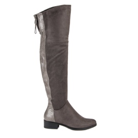 Filippo Velúr térdnadrágos csizma szürke