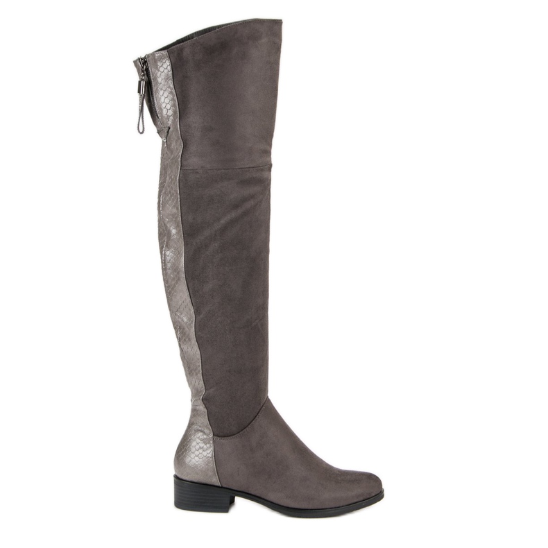 Filippo Velúr térdnadrágos csizma szürke