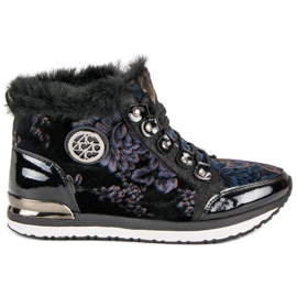 Aclys Divatos kötött cipők fekete sokszínű Aclys Divatos kötött cipők fekete sokszínű