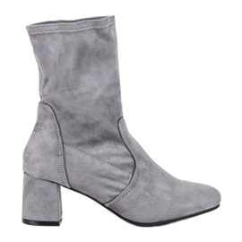 Kylie Csúsztatható velúr csizma szürke