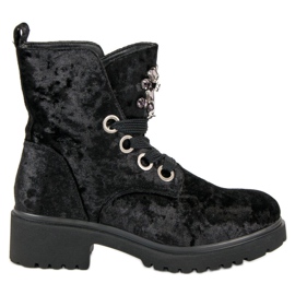 Kylie Divatos velúr csizma fekete