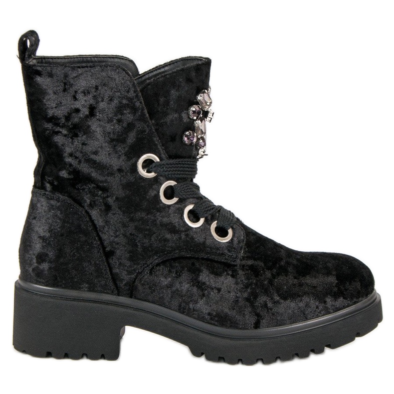 Kylie Divatos velúr csizma fekete