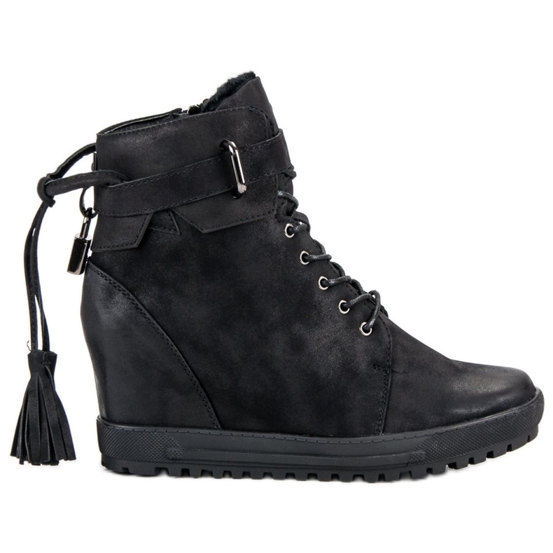 Filippo Fűzött bokacsizma fekete