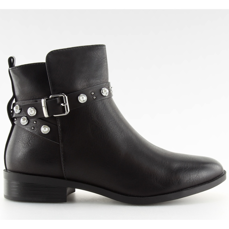 Fekete Chelsea csizma gyöngyökkel 8996 Fekete