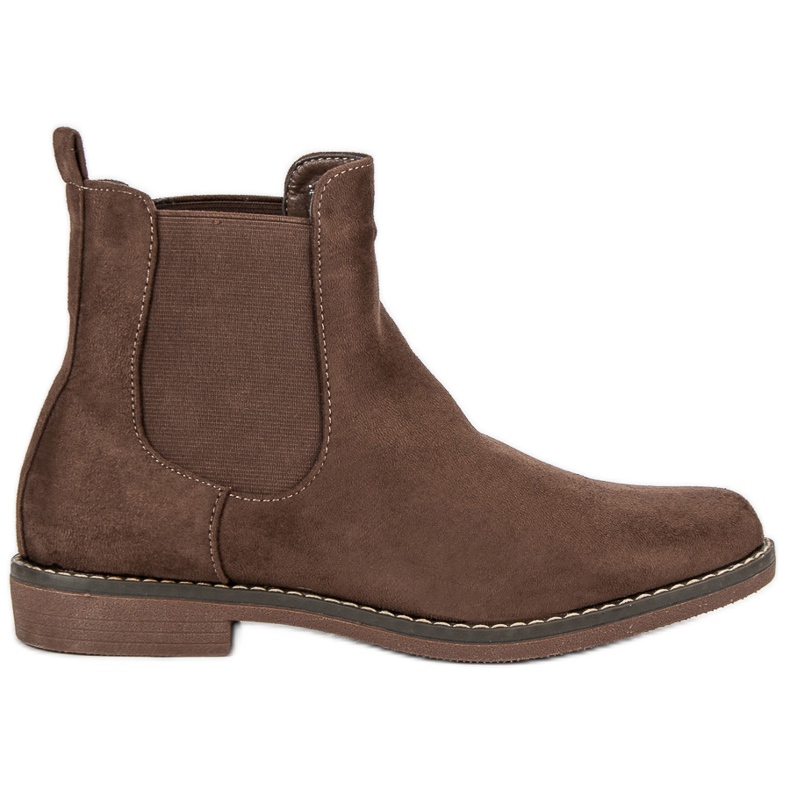 Super Mode Khaki velúr Chelsea csizma