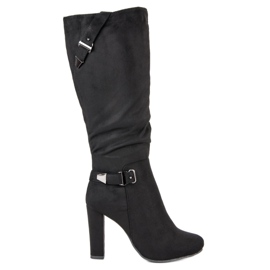 Groto Gogo Velúr magas sarkú csizma fekete Groto Gogo Velúr magas sarkú csizma fekete