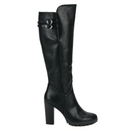 Cm Paris Klasszikus magas sarkú csizma fekete