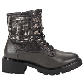 Ideal Shoes Fűzött munkások a platformon zöld