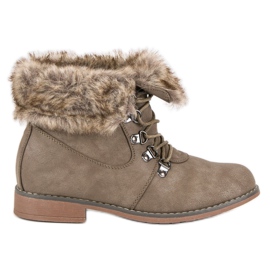 Queentina Csizma szőrmével barna