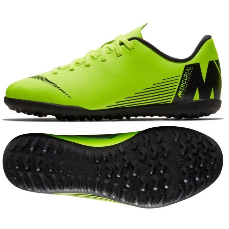 Nike Mercurial Vapor X 12 Club Tf Jr AH7355-701 futballcipő zöld zöld