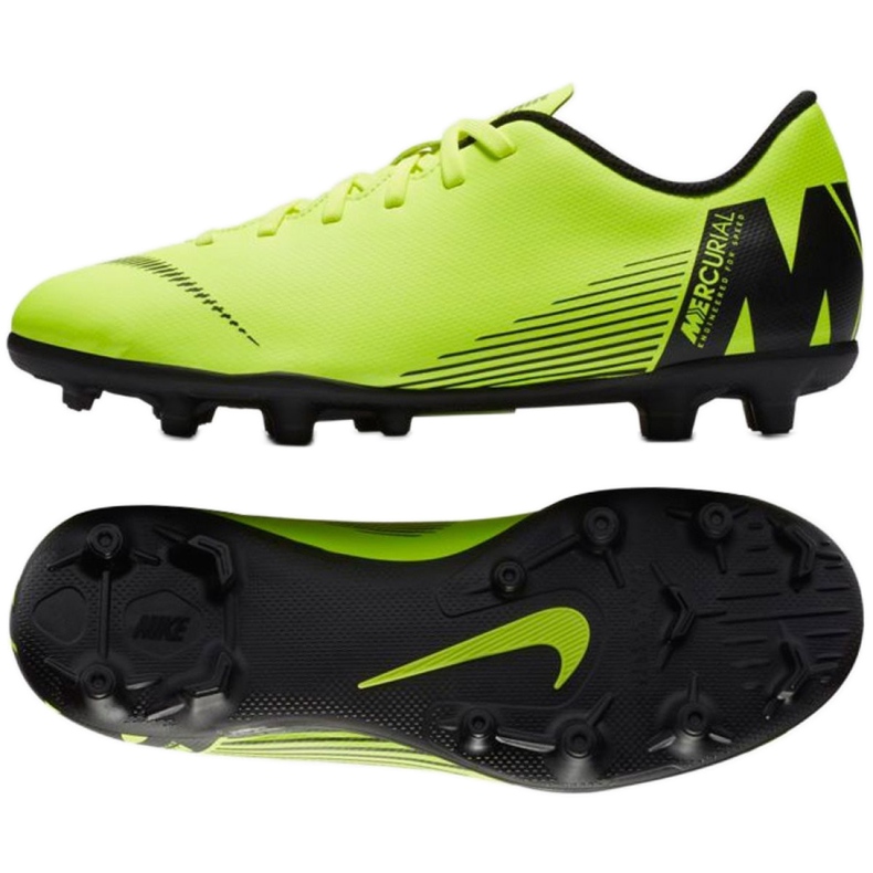 Nike Mercurial Vapor 12 Club Mg Jr AH7350-701 futballcipő sokszínű zöld