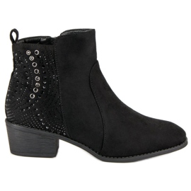 Nio Nio Fekete csizma kristályokkal