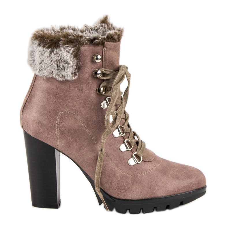 Cm Paris Fűzős csizmák egy poszton barna