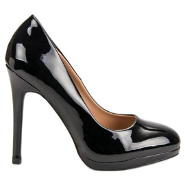 Seastar Szexi lakkozott magas sarkú cipő fekete