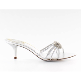 Elegáns papucsok 39225-1 ezüst szürke Elegáns papucsok 39225-1 ezüst szürke