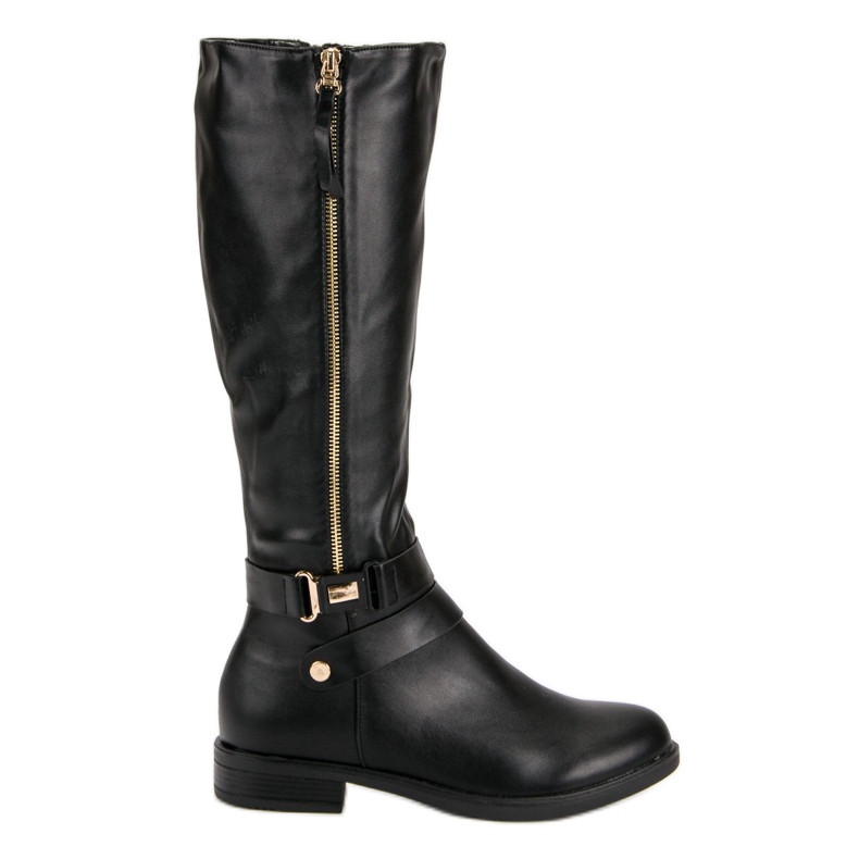 Super Me Fekete csizma cipzárral