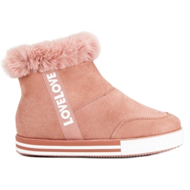 Ideal Shoes Szigetelt magas tornacipő rózsaszín Ideal Shoes Szigetelt magas tornacipő rózsaszín