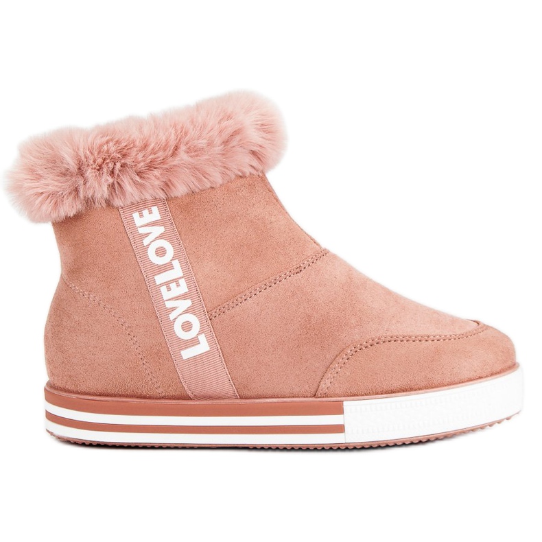 Ideal Shoes Szigetelt magas tornacipő rózsaszín