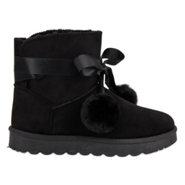 Fekete Mukluki Pompomokkal