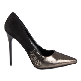 Small Swan Szexi magassarkú fekete sárga Small Swan Szexi magassarkú fekete sárga