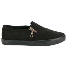 Sport Suede Slipons cipzárral fekete Sport Suede Slipons cipzárral fekete