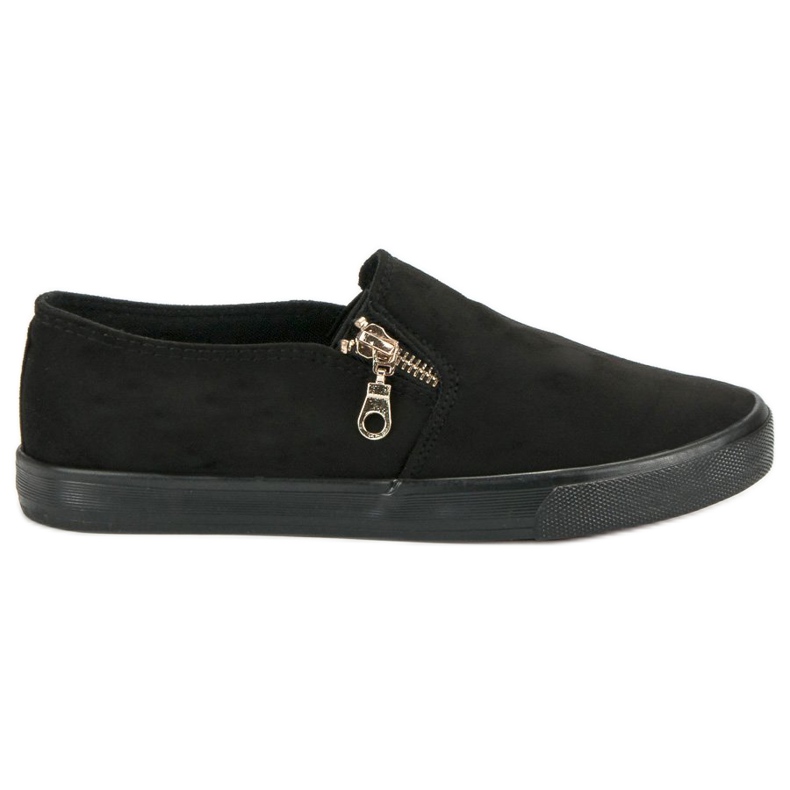Sport Suede Slipons cipzárral fekete