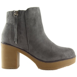 Szürke Csizma stabil sarokon szürke YL96009 Szürke